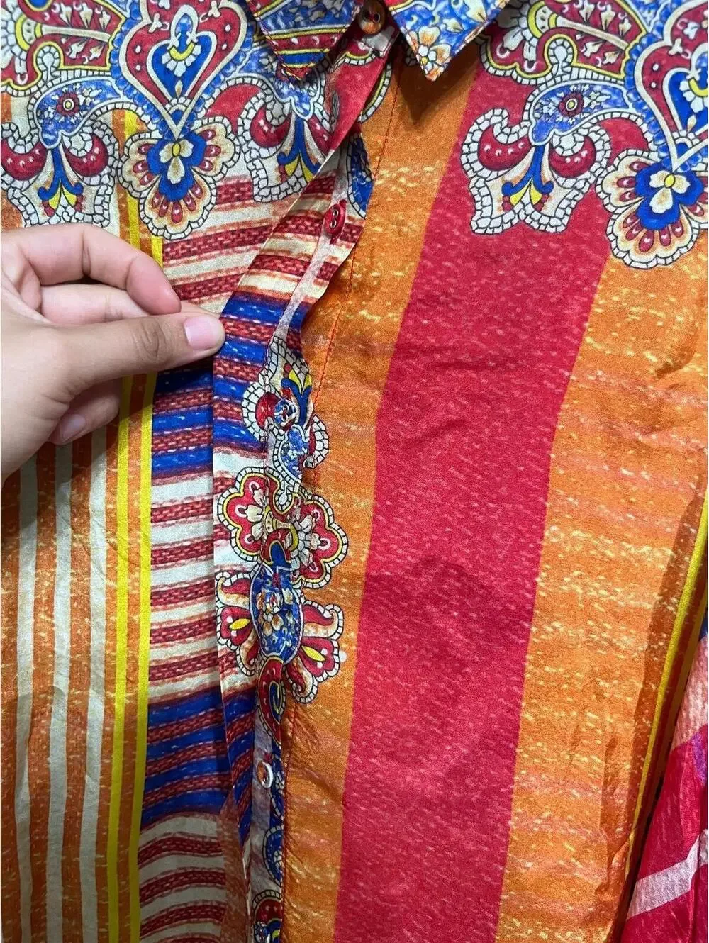 Johnny Was 100% Silk Sleeveless Paisley Tunic Shirt Dress Boho Vibrant Size XS